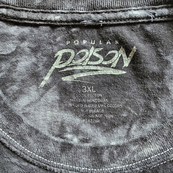 Popular Poison Savage Vibes Flame Graphic Tie Dye Short Sleeve T-Shirt Size 3XL - Picture 6 of 10